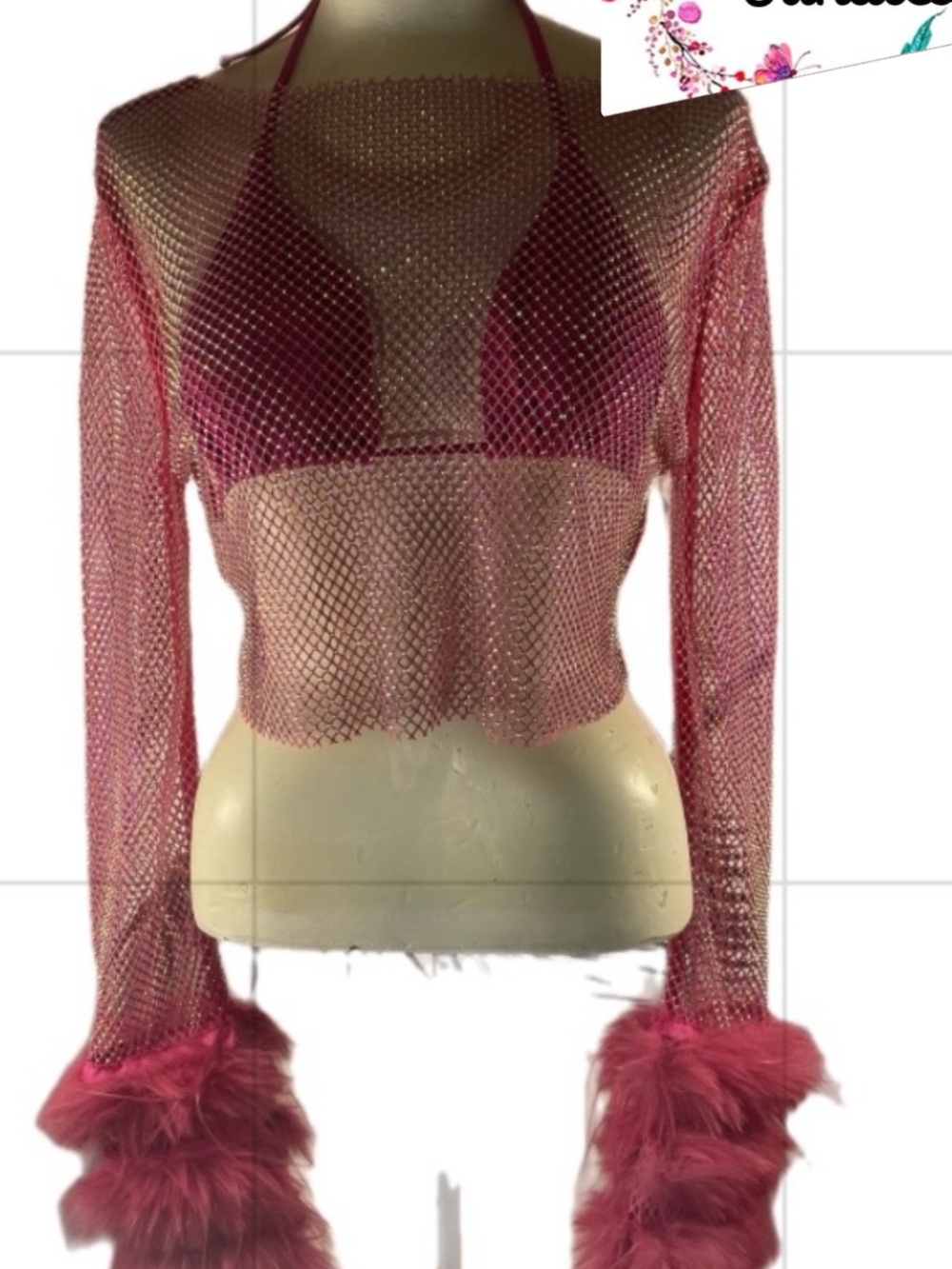 Hot Pink Festival Mesh Top